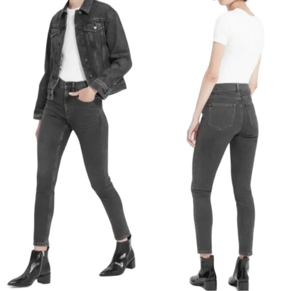 Everlane Mid Rise Ankle Jeans Washed Black Size 28 - Picture 1 of 14